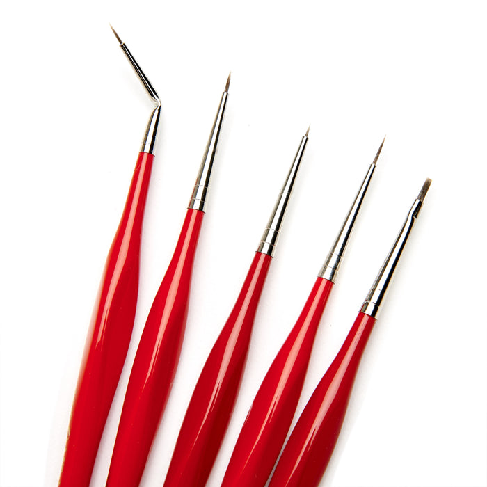 AIT Art Select, Set of 5 Micro Brushes for Miniature Detail, Handmade in USA with a Triangular Handle Design for the Best Grip and Ultimate Precision