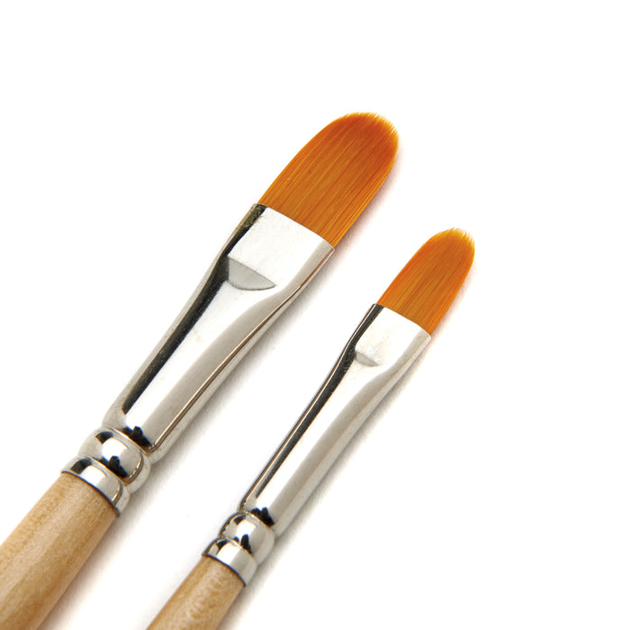Paint Brush Set of 14 Short-Handle Brushes, Excellent Variety of Brush Shapes for All Needs, Handmade in USA to Last Without Shedding or Breaking
