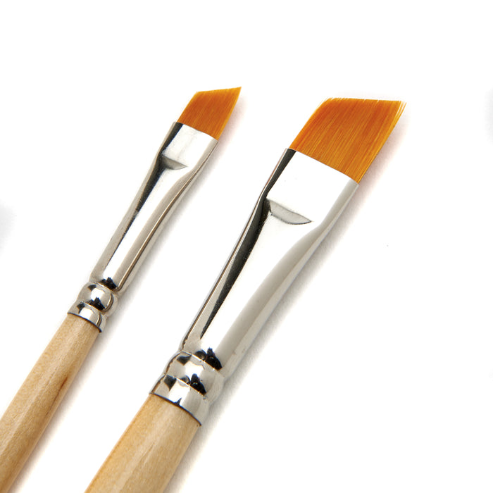 Paint Brush Set of 14 Short-Handle Brushes, Excellent Variety of Brush Shapes for All Needs, Handmade in USA to Last Without Shedding or Breaking