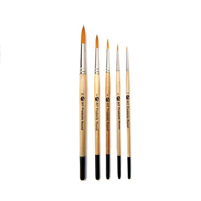 Paint Brush Set of 14 Short-Handle Brushes, Excellent Variety of Brush Shapes for All Needs, Handmade in USA to Last Without Shedding or Breaking