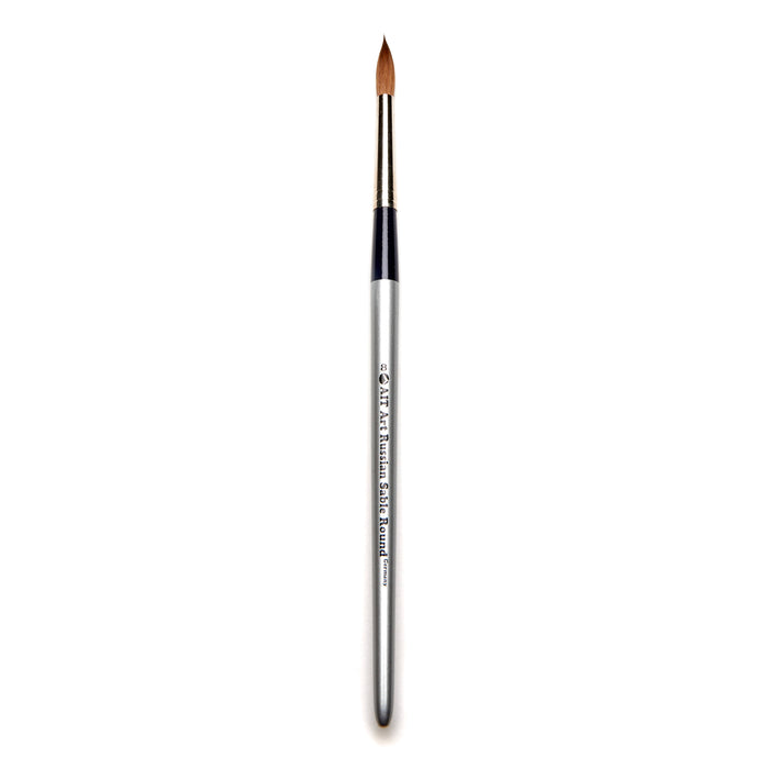 AIT Art Select, Set of 4 Pure Russian Red Sable Round Paint Brushes, Handmade in Germany to Produce Superior Results