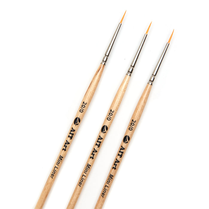 Pack of 3 Single Size Short-Handle Mini Liner Brushes, Handmade in USA, Pick the Exact Size You Want for Your Project