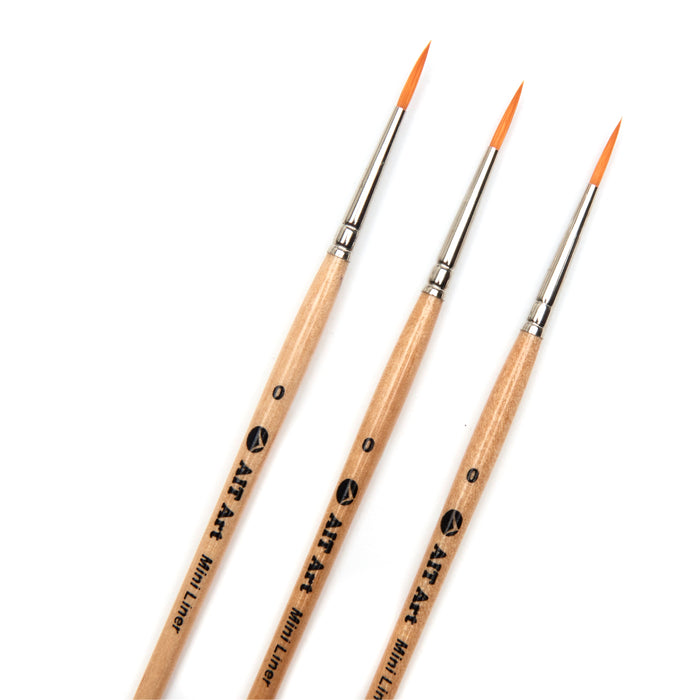 Pack of 3 Single Size Short-Handle Mini Liner Brushes, Handmade in USA, Pick the Exact Size You Want for Your Project