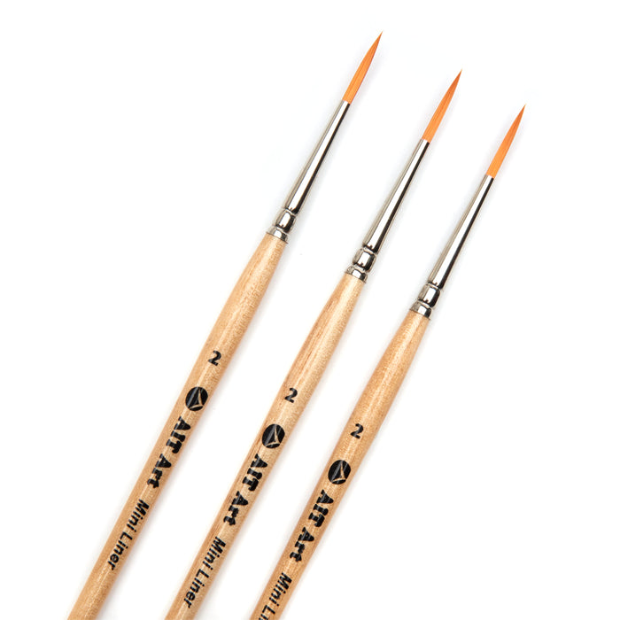 Pack of 3 Single Size Short-Handle Mini Liner Brushes, Handmade in USA, Pick the Exact Size You Want for Your Project