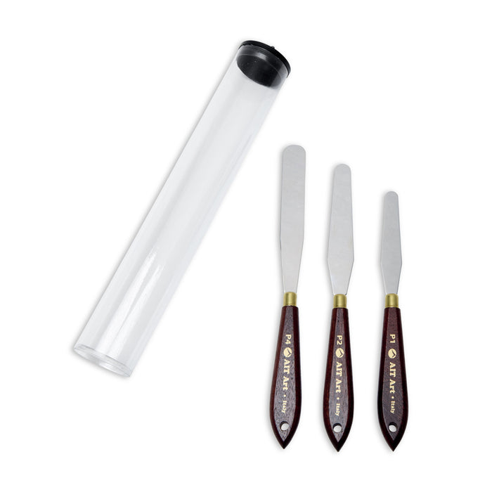 AIT Art Select Palette Knives - Set of 3 Knives with Italian Carbon Steel Blades - Durable and Versatile