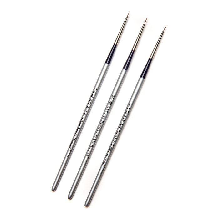 AIT Art Select Pack of 3 Single Size Detail Rounds, Pure Russian Red Sable, Short-Handle Brushes, Handmade in Germany, Pick the Exact Size You Want for Your Project