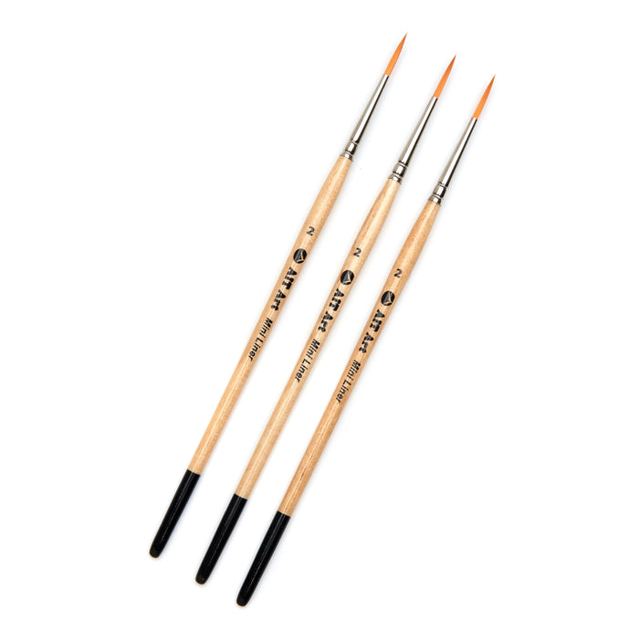 Pack of 3 Single Size Short-Handle Mini Liner Brushes, Handmade in USA, Pick the Exact Size You Want for Your Project