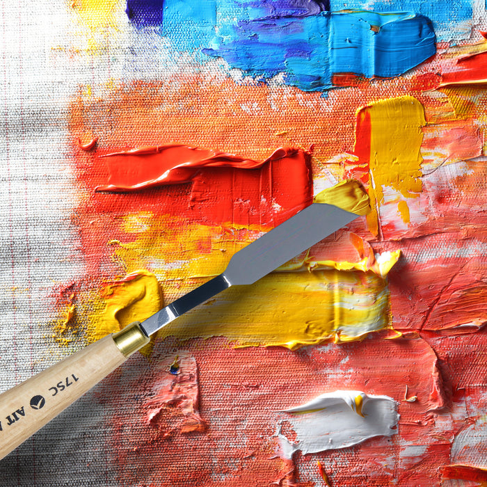 AIT Art Select Painting Knives - Set of 5 - Assorted Trowel Shapes with Italian Carbon Steel Blades - Durable and Versatile