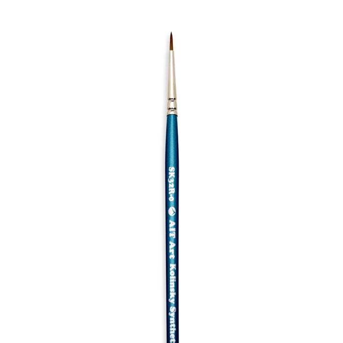 AIT Art Select Pack of 3 Single Size Detail Rounds, Synthetic Kolinsky Sable, Short-Handle Brushes, Set Assembled in USA, Pick the Exact Size You Want for Your Project