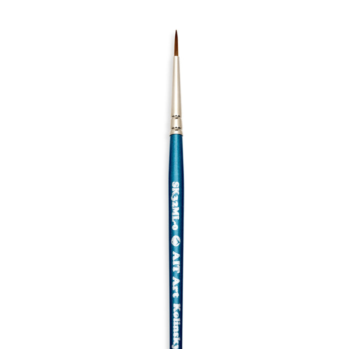 AIT Art Select Pack of 3 Single Size Detail Mini Liners, Synthetic Kolinsky Sable, Short-Handle Brushes, Set Assembled in USA, Pick the Exact Size You Want for Your Project