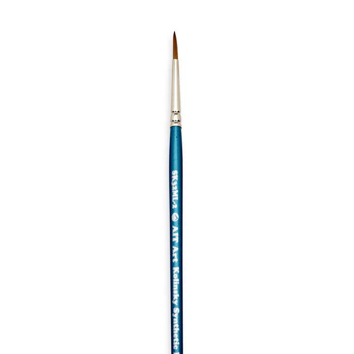 AIT Art Select Pack of 3 Single Size Detail Mini Liners, Synthetic Kolinsky Sable, Short-Handle Brushes, Set Assembled in USA, Pick the Exact Size You Want for Your Project