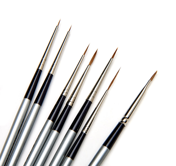 AIT Art Select, Set of 7 Pure Russian Sable Detail Paint Brushes, Handmade in Germany for Crafting Exquisite Details