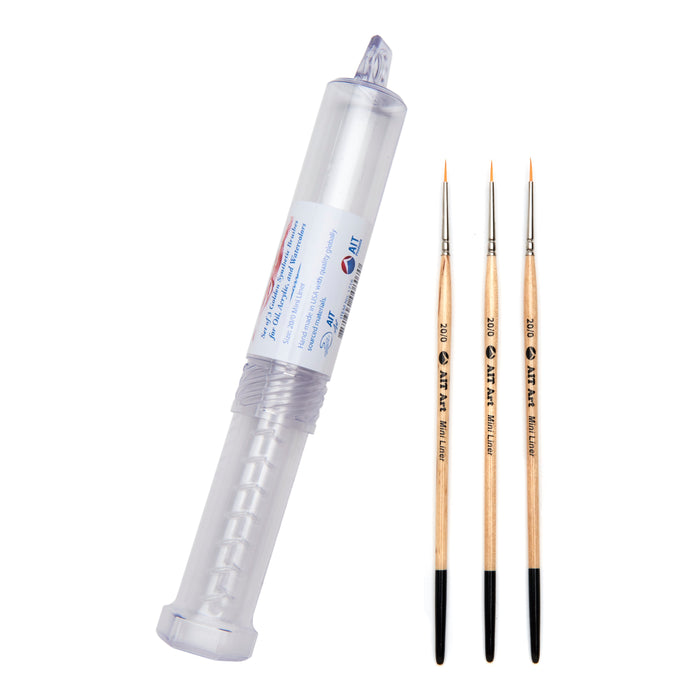 Pack of 3 Single Size Short-Handle Mini Liner Brushes, Handmade in USA, Pick the Exact Size You Want for Your Project