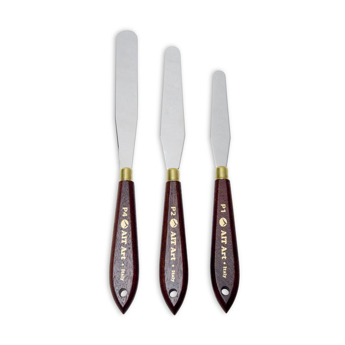 AIT Art Select Palette Knives - Set of 3 Knives with Italian Carbon Steel Blades - Durable and Versatile