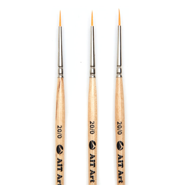 Pack of 3 Single Size Short-Handle Mini Liner Brushes, Handmade in USA, Pick the Exact Size You Want for Your Project
