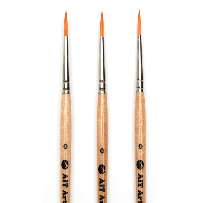 Pack of 3 Single Size Short-Handle Mini Liner Brushes, Handmade in USA, Pick the Exact Size You Want for Your Project