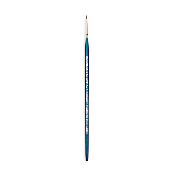 AIT Art Select Pack of 3 Single Size Detail Mini Liners, Synthetic Kolinsky Sable, Short-Handle Brushes, Set Assembled in USA, Pick the Exact Size You Want for Your Project