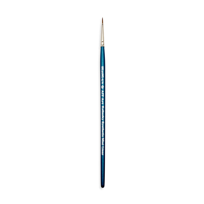 AIT Art Select Pack of 3 Single Size Detail Mini Liners, Synthetic Kolinsky Sable, Short-Handle Brushes, Set Assembled in USA, Pick the Exact Size You Want for Your Project