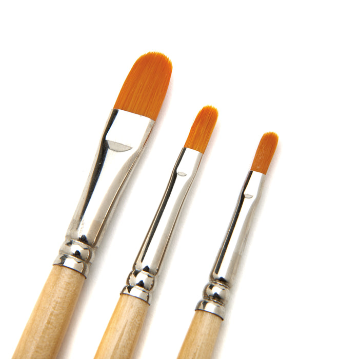 Paint Brush Set of 8 Short-Handle Artist Brushes,  Angle Shaders, Filberts, and a Fan, Handmade in USA for Lasting Performance