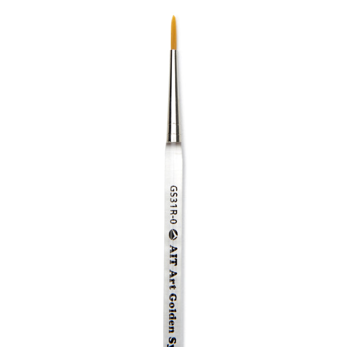Pack of 3 Short-Handle Round Brushes, Clear Acrylic Handles with Beveled End, Handmade in USA, Pick the Size You Want for Your Project