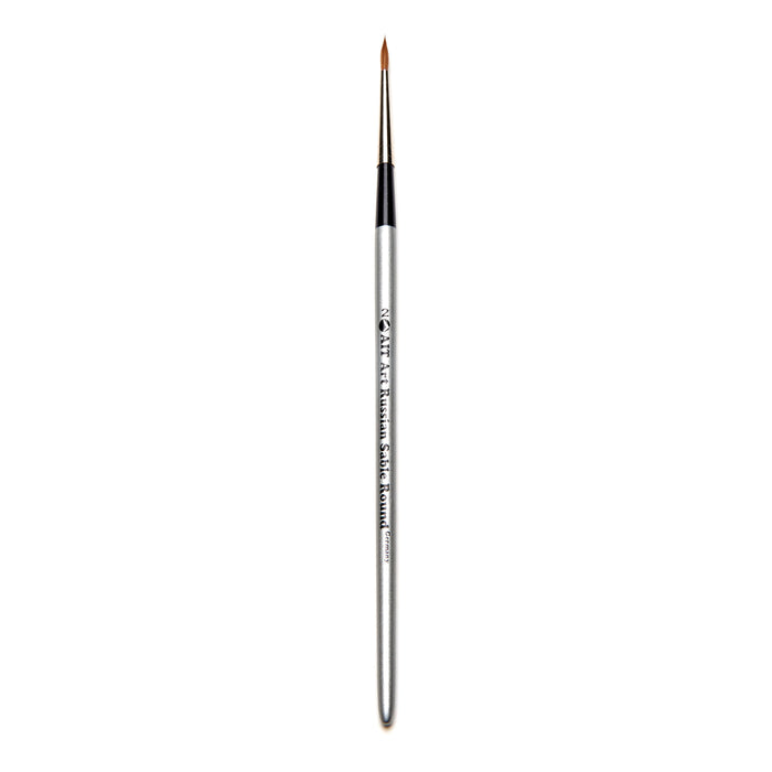 AIT Art Select, Set of 4 Pure Russian Red Sable Round Paint Brushes, Handmade in Germany to Produce Superior Results