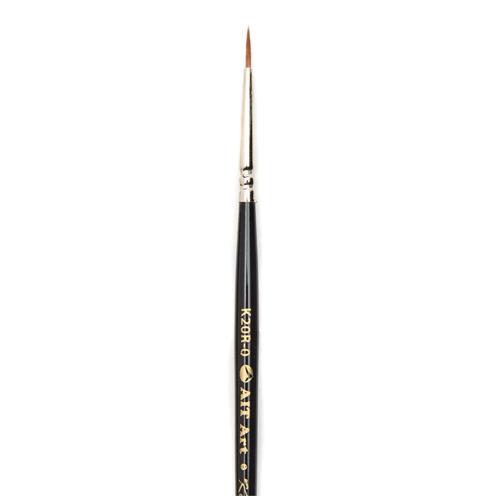 AIT Art Premium Pack of 3 Single Size Kolinsky Short-Handle Round Brushes, Handmade in USA, Pick the Exact Size You Want for Your Project