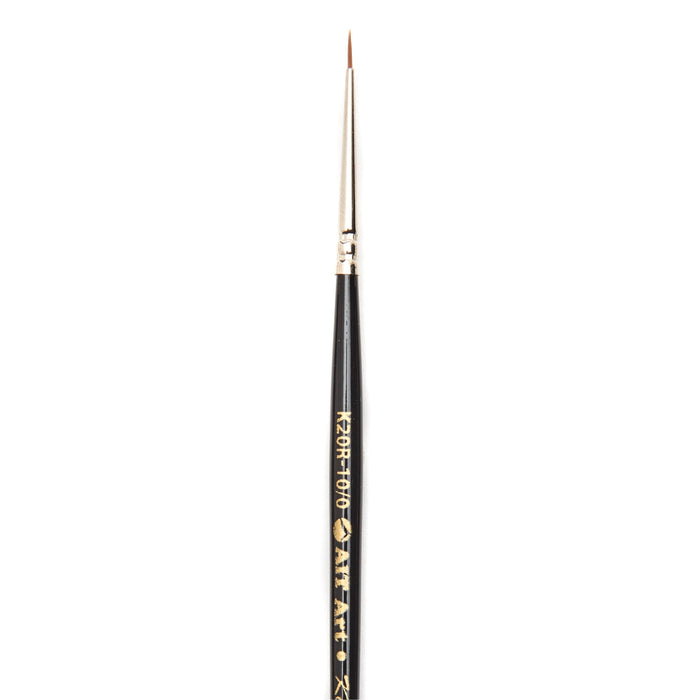AIT Art Premium Pack of 3 Single Size Kolinsky Short-Handle Round Brushes, Handmade in USA, Pick the Exact Size You Want for Your Project
