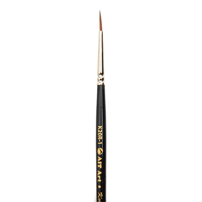 AIT Art Premium Pack of 3 Single Size Kolinsky Short-Handle Round Brushes, Handmade in USA, Pick the Exact Size You Want for Your Project