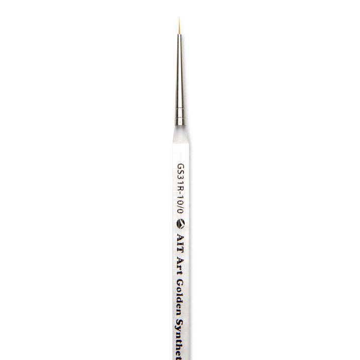 Pack of 3 Short-Handle Round Brushes, Clear Acrylic Handles with Beveled End, Handmade in USA, Pick the Size You Want for Your Project