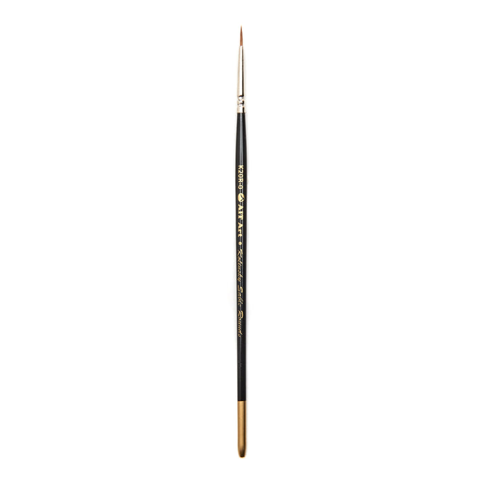 AIT Art Premium Pack of 3 Single Size Kolinsky Short-Handle Round Brushes, Handmade in USA, Pick the Exact Size You Want for Your Project