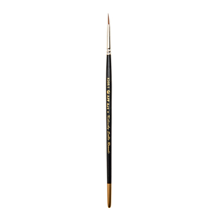 AIT Art Premium Pack of 3 Single Size Kolinsky Short-Handle Round Brushes, Handmade in USA, Pick the Exact Size You Want for Your Project