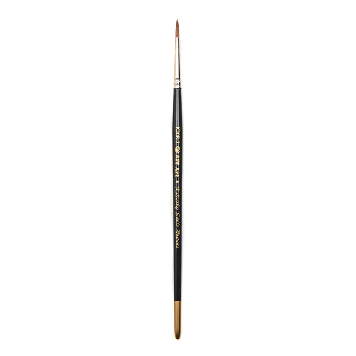 AIT Art Premium Pack of 3 Single Size Kolinsky Short-Handle Round Brushes, Handmade in USA, Pick the Exact Size You Want for Your Project