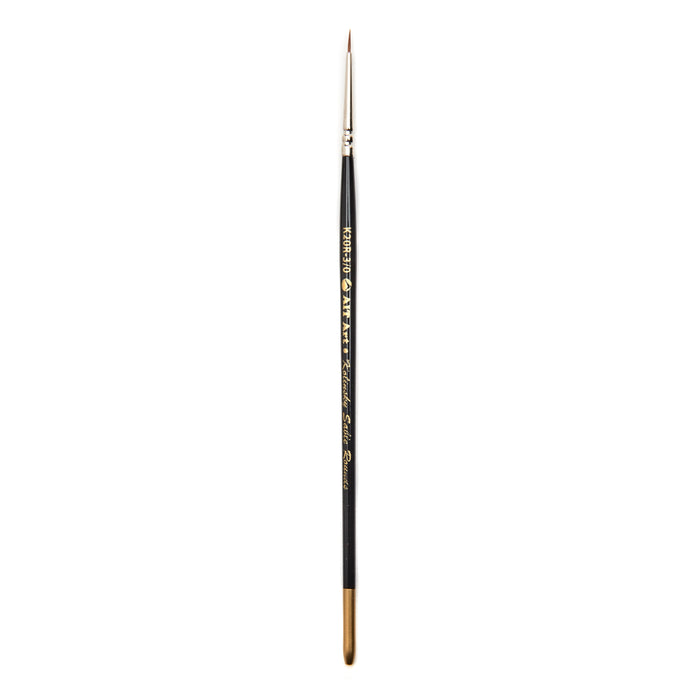 AIT Art Premium Pack of 3 Single Size Kolinsky Short-Handle Round Brushes, Handmade in USA, Pick the Exact Size You Want for Your Project