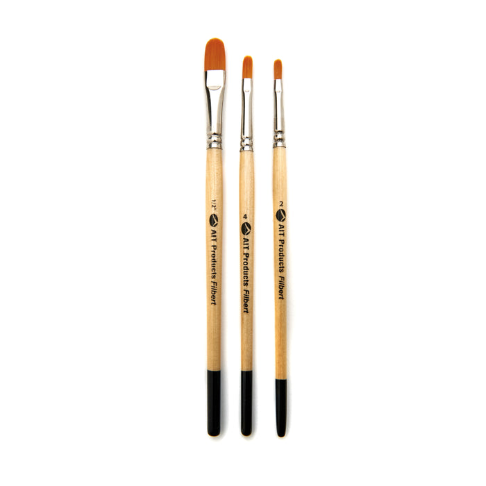 Paint Brush Set of 8 Short-Handle Artist Brushes,  Angle Shaders, Filberts, and a Fan, Handmade in USA for Lasting Performance