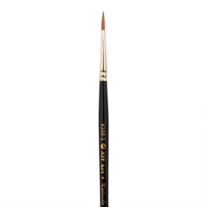 AIT Art Premium Detail Brush Set, 5 Pure Kolinsky Russian Red Sable Paint Brushes, Handmade in USA, Best Quality Set for Ultimate Details with Oil,  Acrylic or Watercolors
