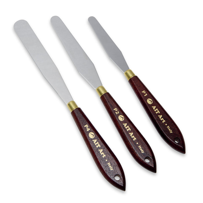 AIT Art Select Palette Knives - Set of 3 Knives with Italian Carbon Steel Blades - Durable and Versatile