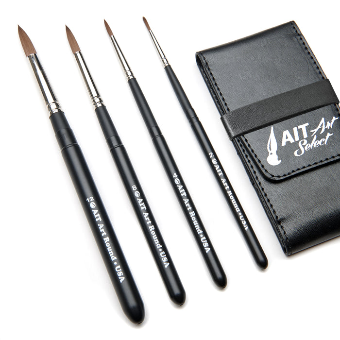 AIT Art Select Paint Brushes - Set of 4 Synthetic Sable Brushes