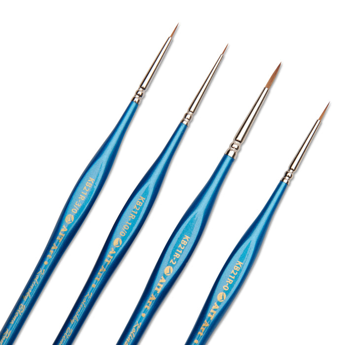 AIT Art Mini Liner Detail Paint Brushes, Size 2, Pack of 3, Handmade in USA  for Trusted Performance Painting Small Details with Oil, Acrylic, and