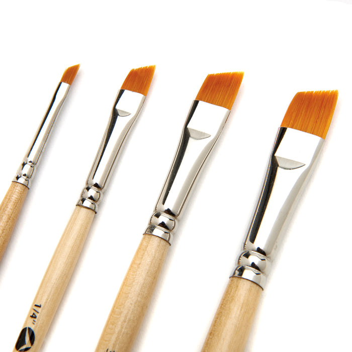 Paint Brush Set of 8 Short-Handle Artist Brushes, Angle Shaders, Filberts,  and a Fan, Handmade in USA for Lasting Performance