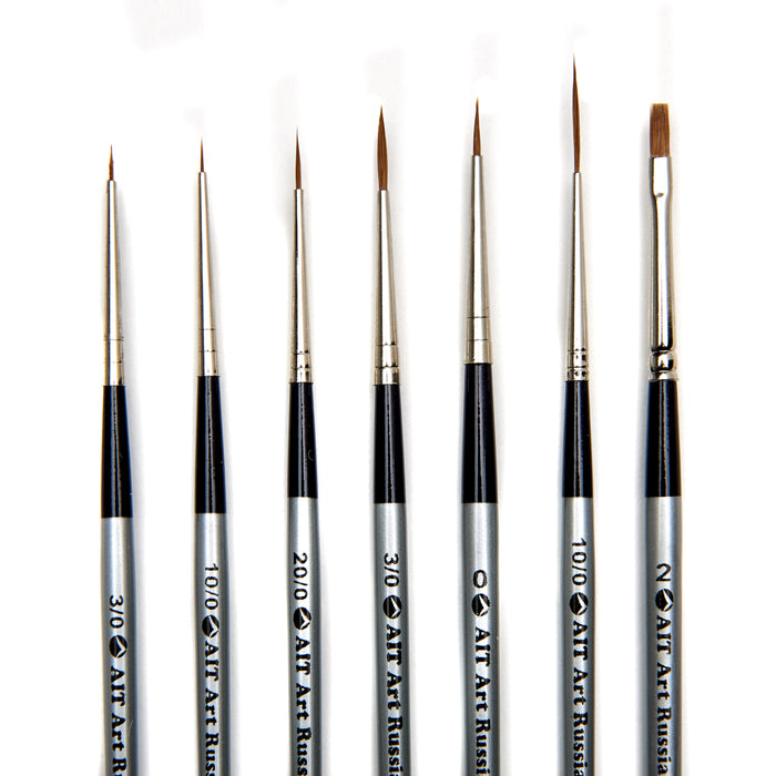 AIT Art Select Set of 7 Detail Paint Brushes, Synthetic Kolinsky Sable —  AIT Products